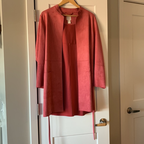 H&M Faux Suede Jacket Limited Edition Raspberry Red - Picture 9 of 9